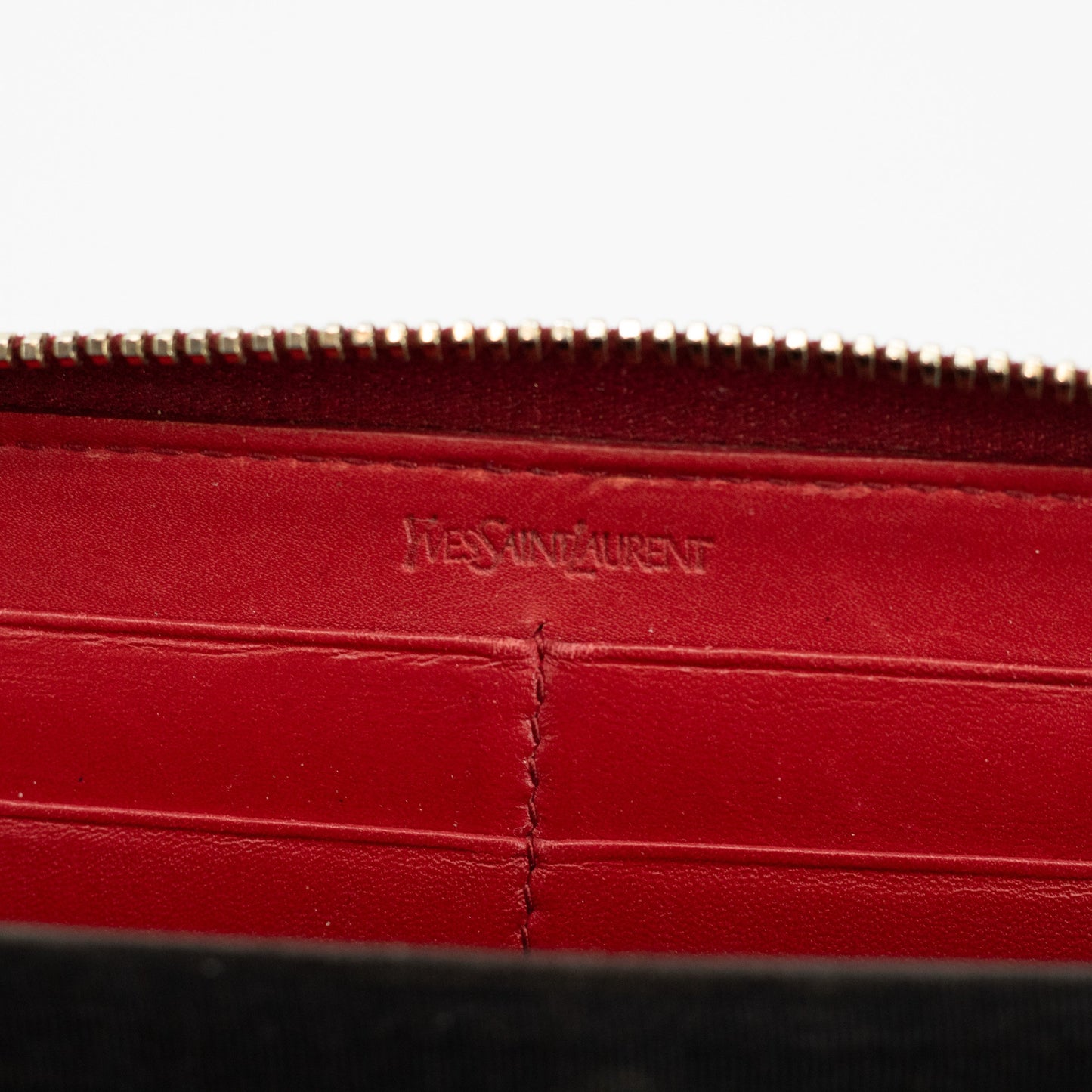 YSL Patent Berry Zip Around Wallet #1751