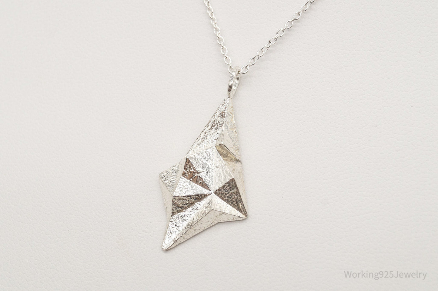 Vintage Modernist 830S Pendant - Sterling Silver Necklace Chain