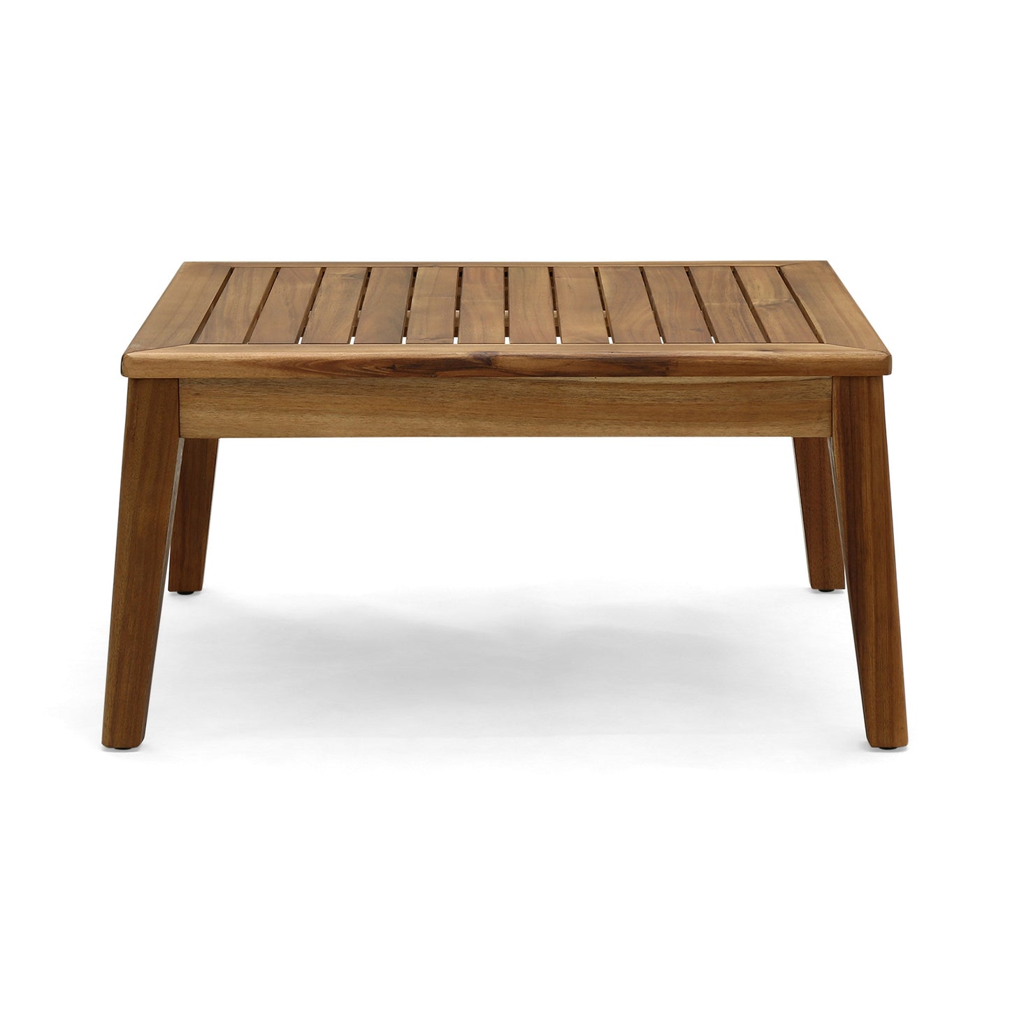 Sofa Sectional Outdoor Curved Acacia Wood Teak Finish Red Cushions 8seater