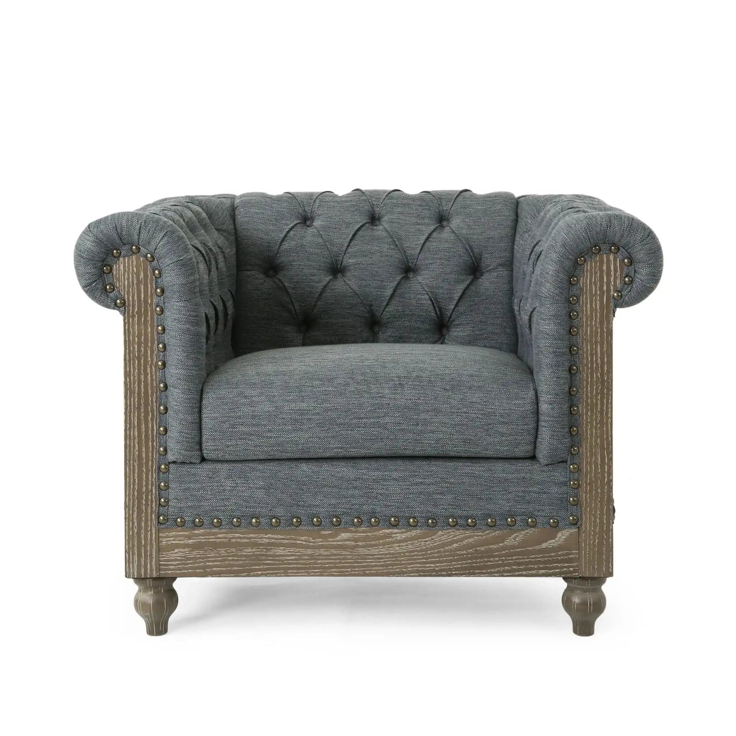 Ashbourne Tufted Club Chair with Scrolled Tuxedo Arms