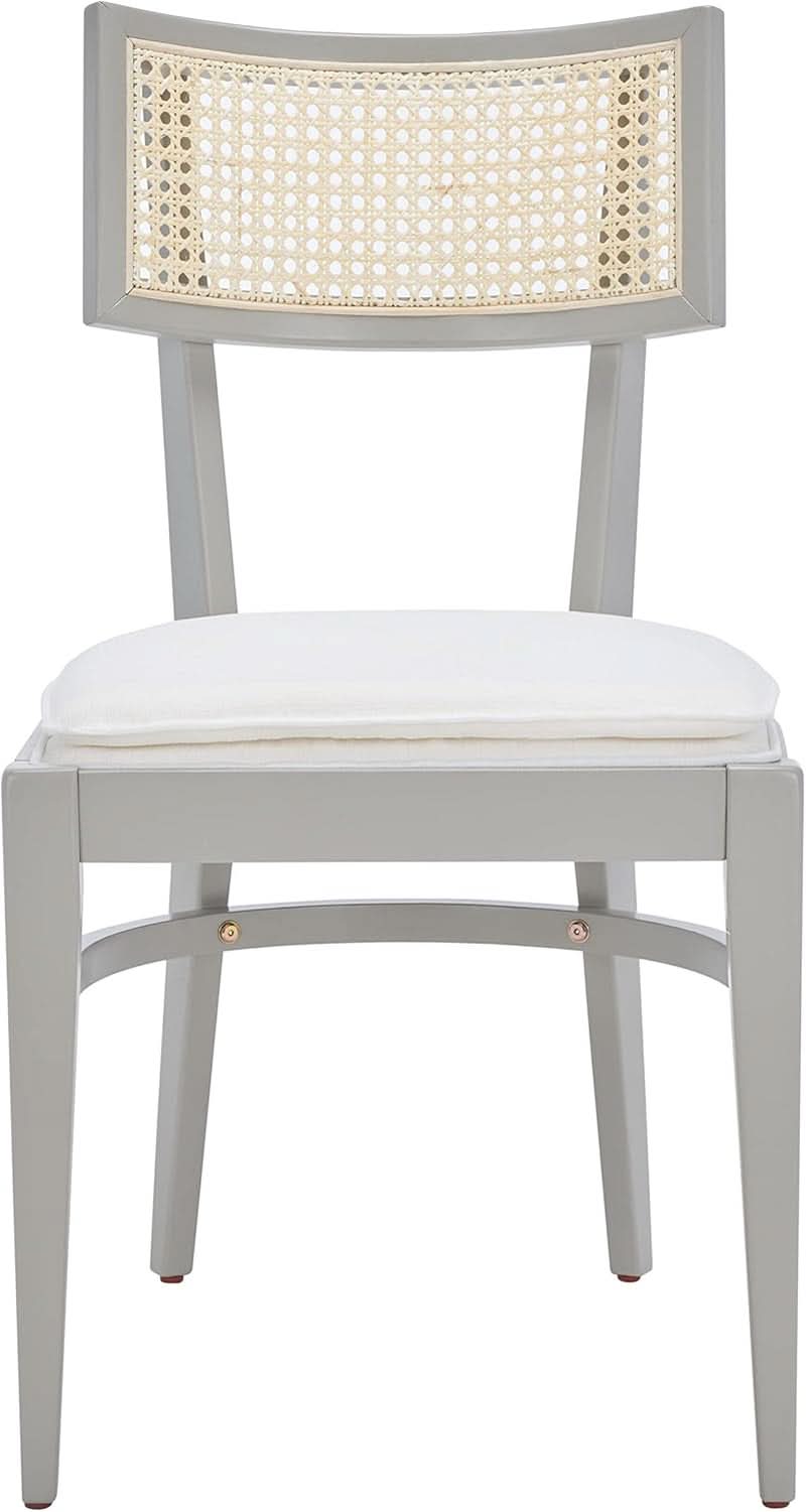 Ashford Cane Back Dining Chair – Coastal Grey Oak Dining Chair with Upholstered Seat