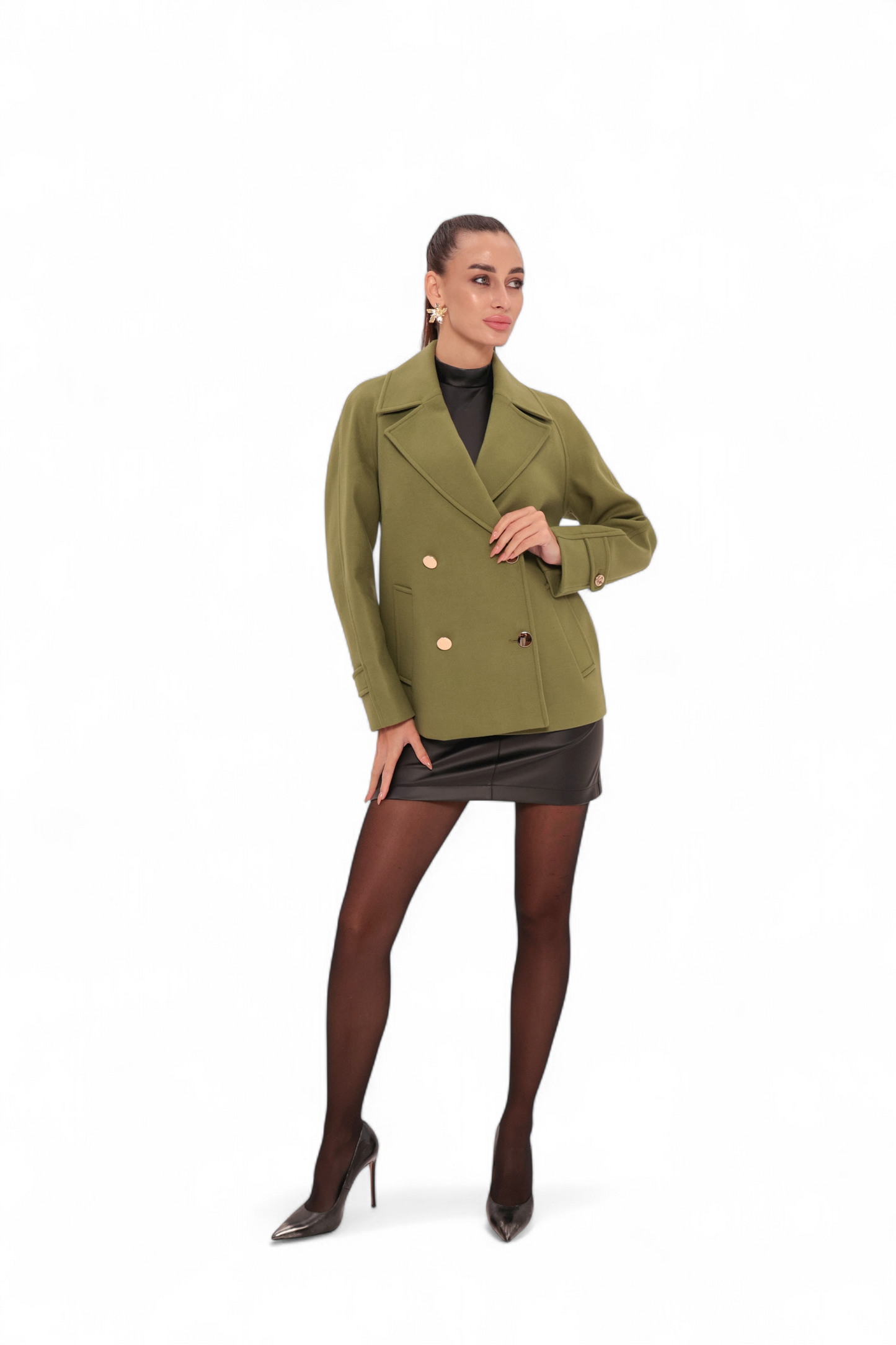 Sorrento Cashmere Blend Coat in Olive