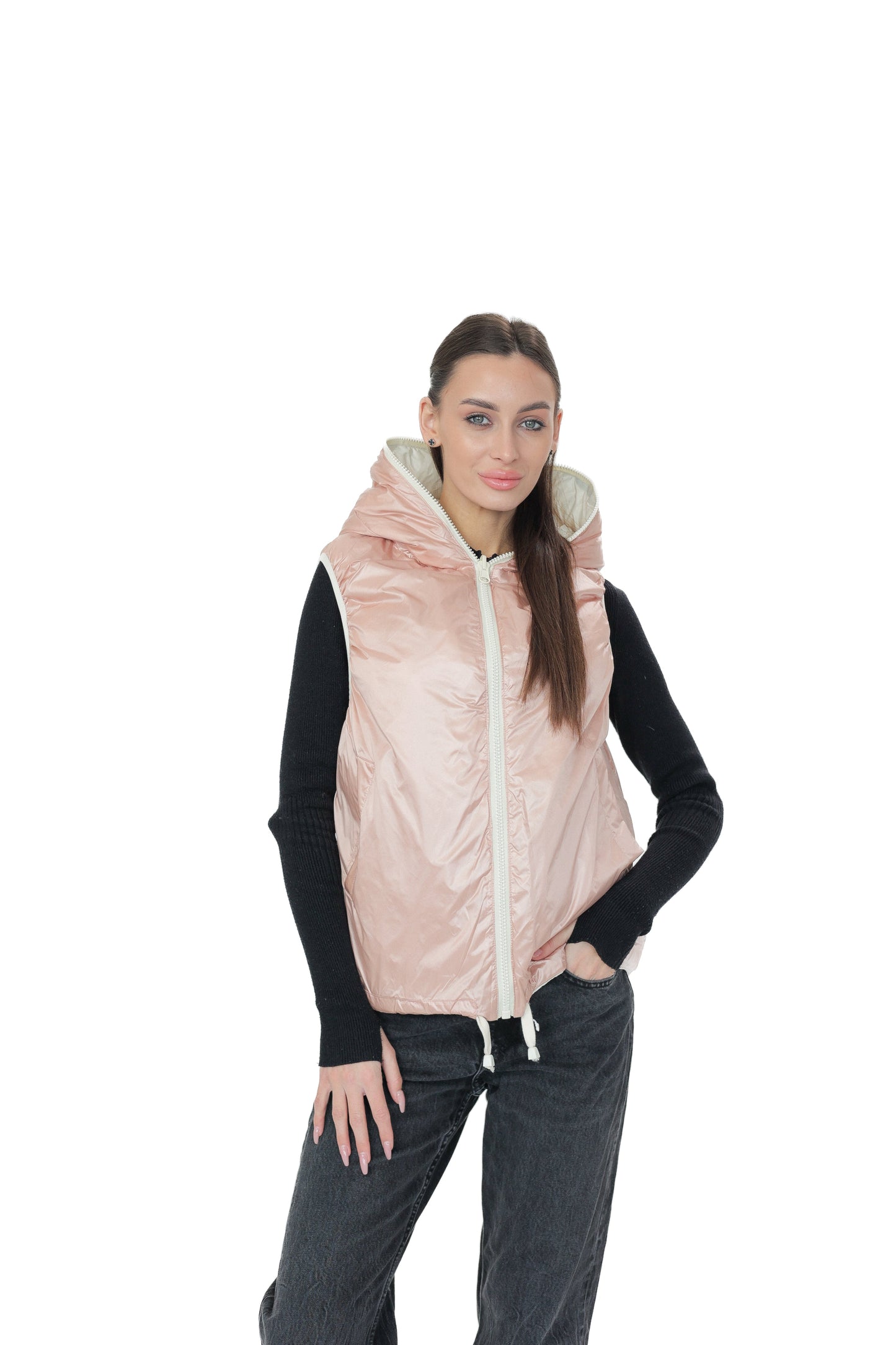⇆ Reversible Light Insulated Vest Powder | Ivory