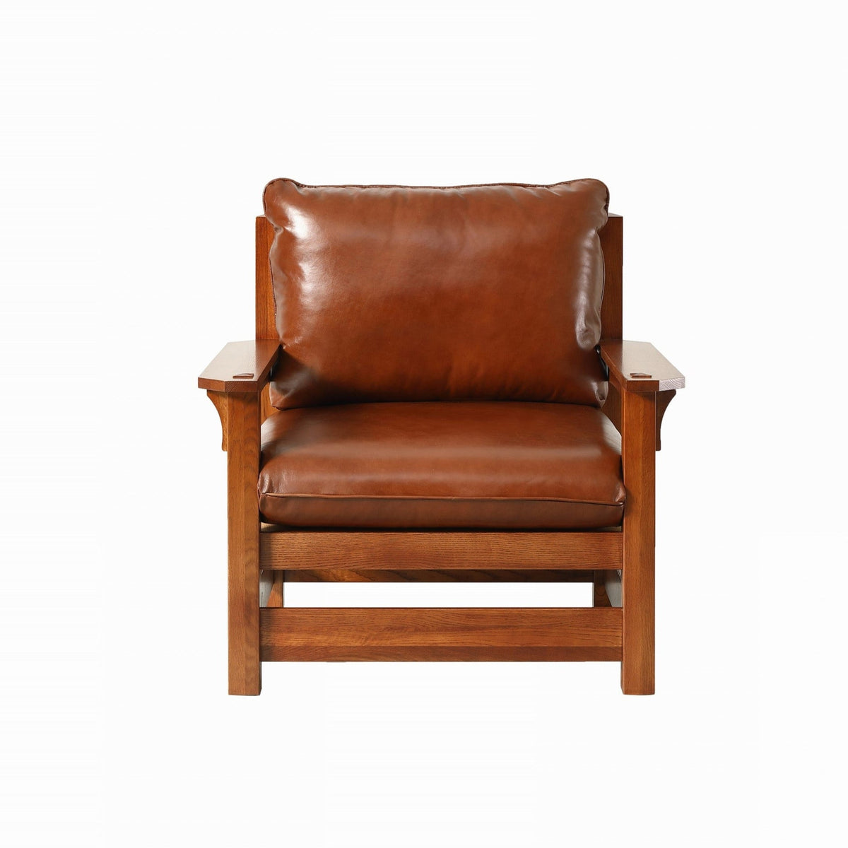 The Russet Mission Oak & Leather Armchair
