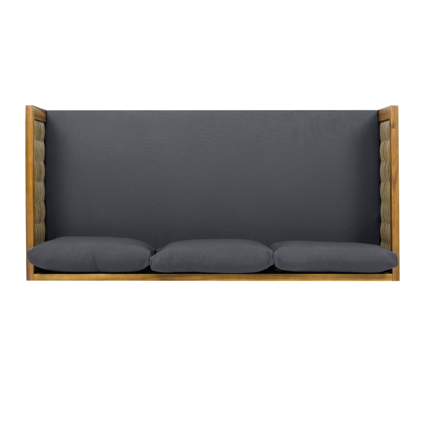Patio Set Outdoor All Weather Wicker Conversation Cushions Dark Grey Durable