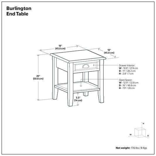 Burlington - End Table - Mahogany Brown