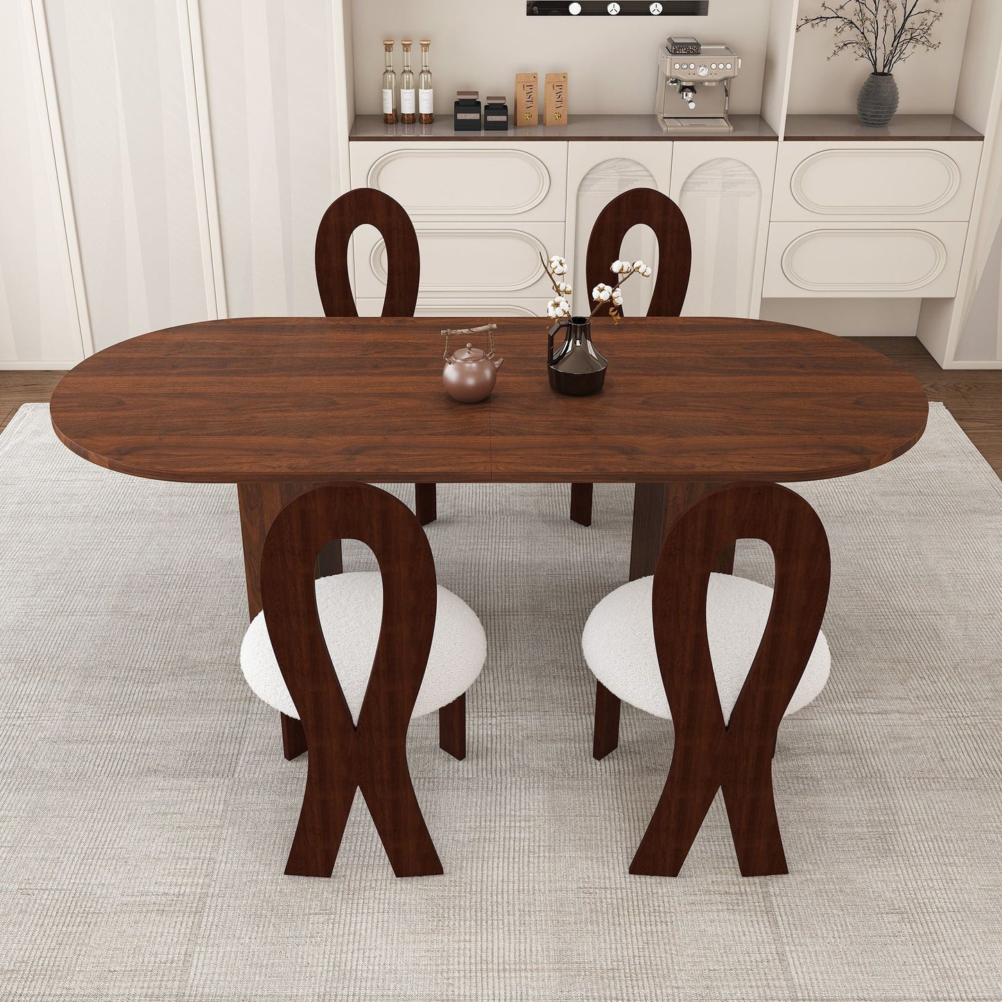 Modern Oval Dining Table With Chairs
