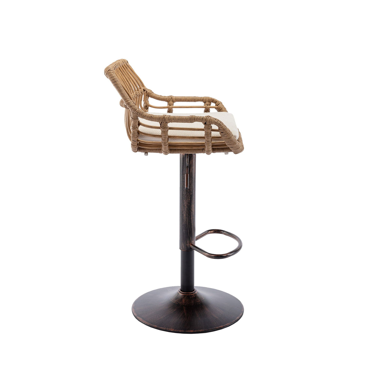 The Harbor Bar Adjustable Linen Swivel Stools — Set of 2