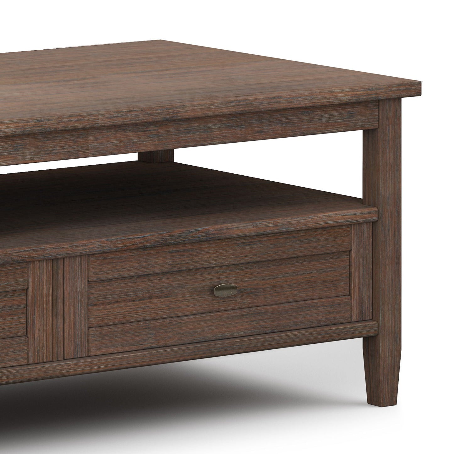 Ashcombe Shaker Coffee Table with Dual Drawers & Open Storage Shelf