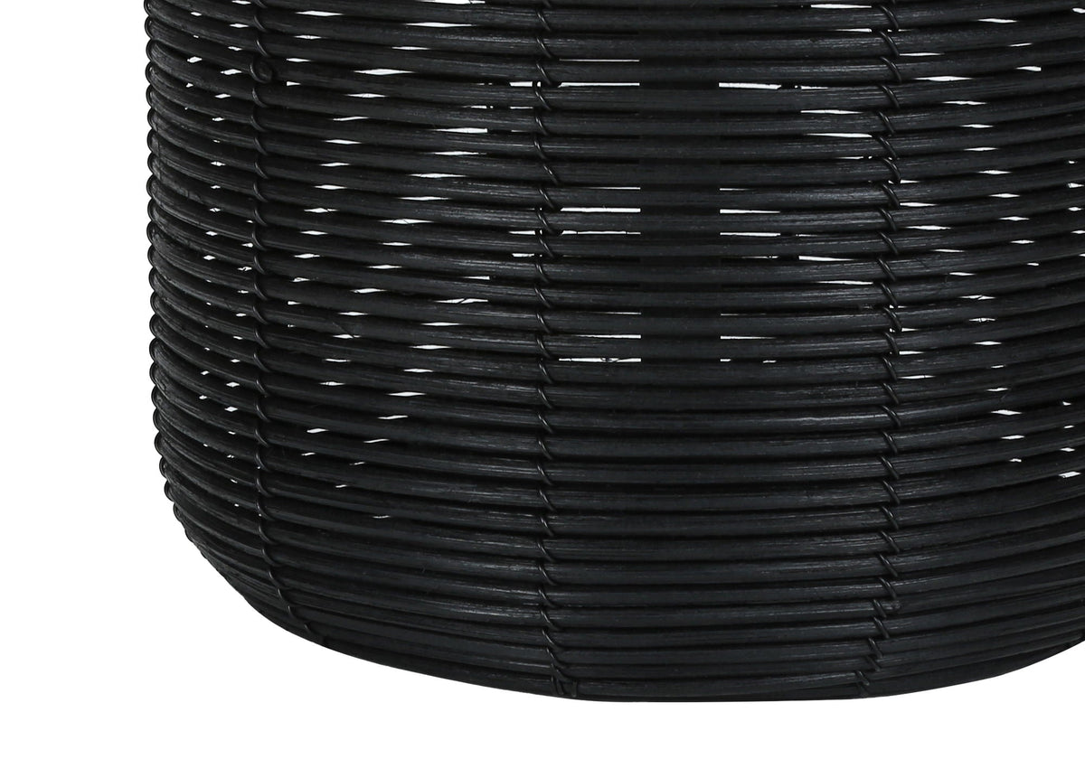Harbor Weave Rattan Table Lamp with Drum Shade | Black or Natural Brown