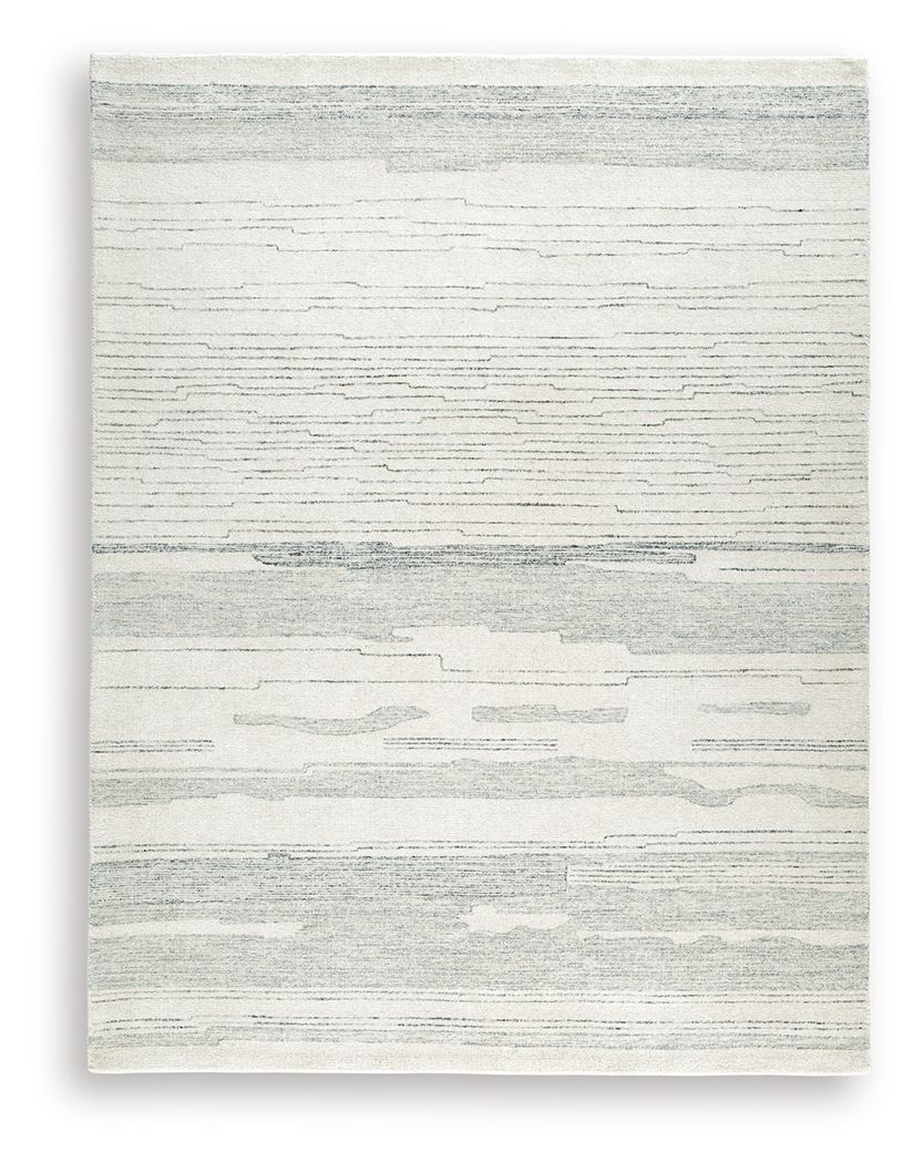 Genemost Hand-Tufted Rug — Ivory & Coastal Blue