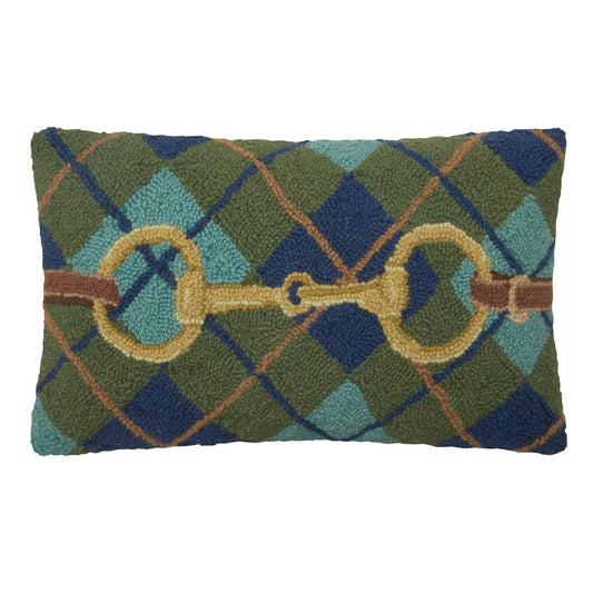 The Equestrian Gingham Buckle Hooked Pillow