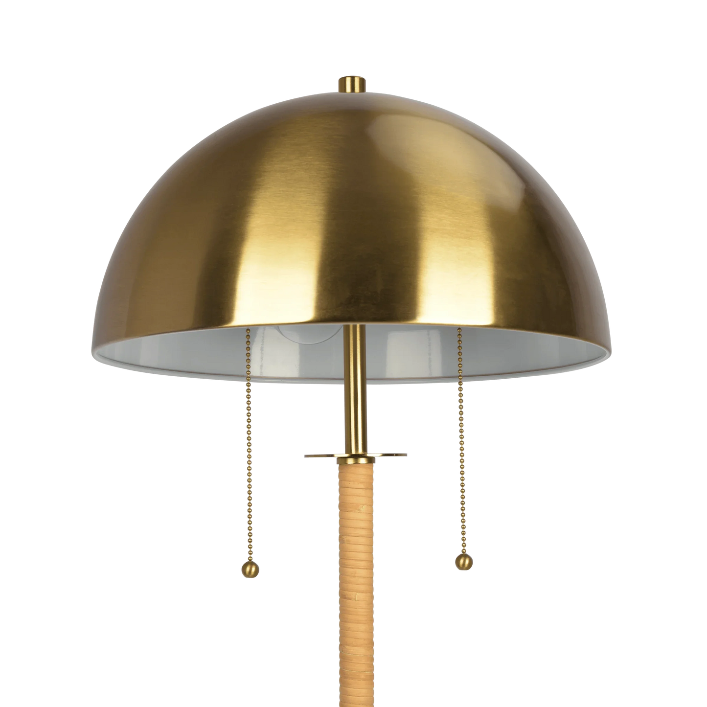 The Ashbourne Brass & Rattan Two-Light Floor Lamp