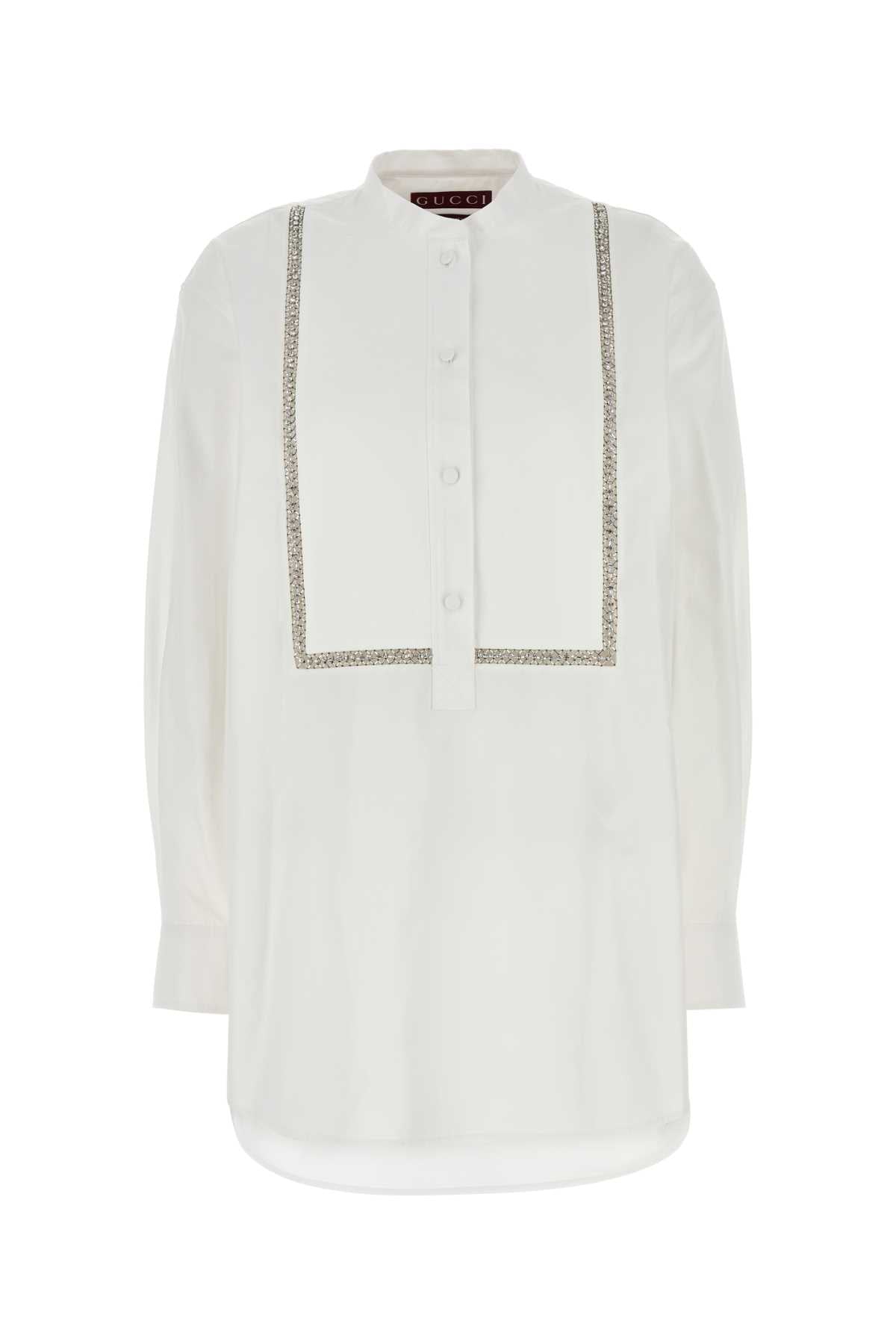 Gucci White Cotton Poplin Tailored Shirt