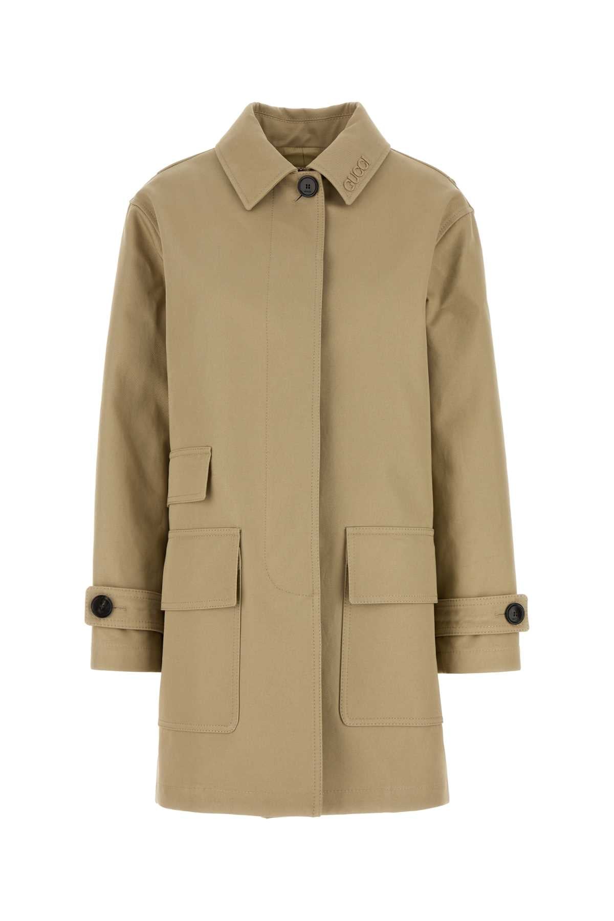 Gucci Beige Cotton Drill Overcoat