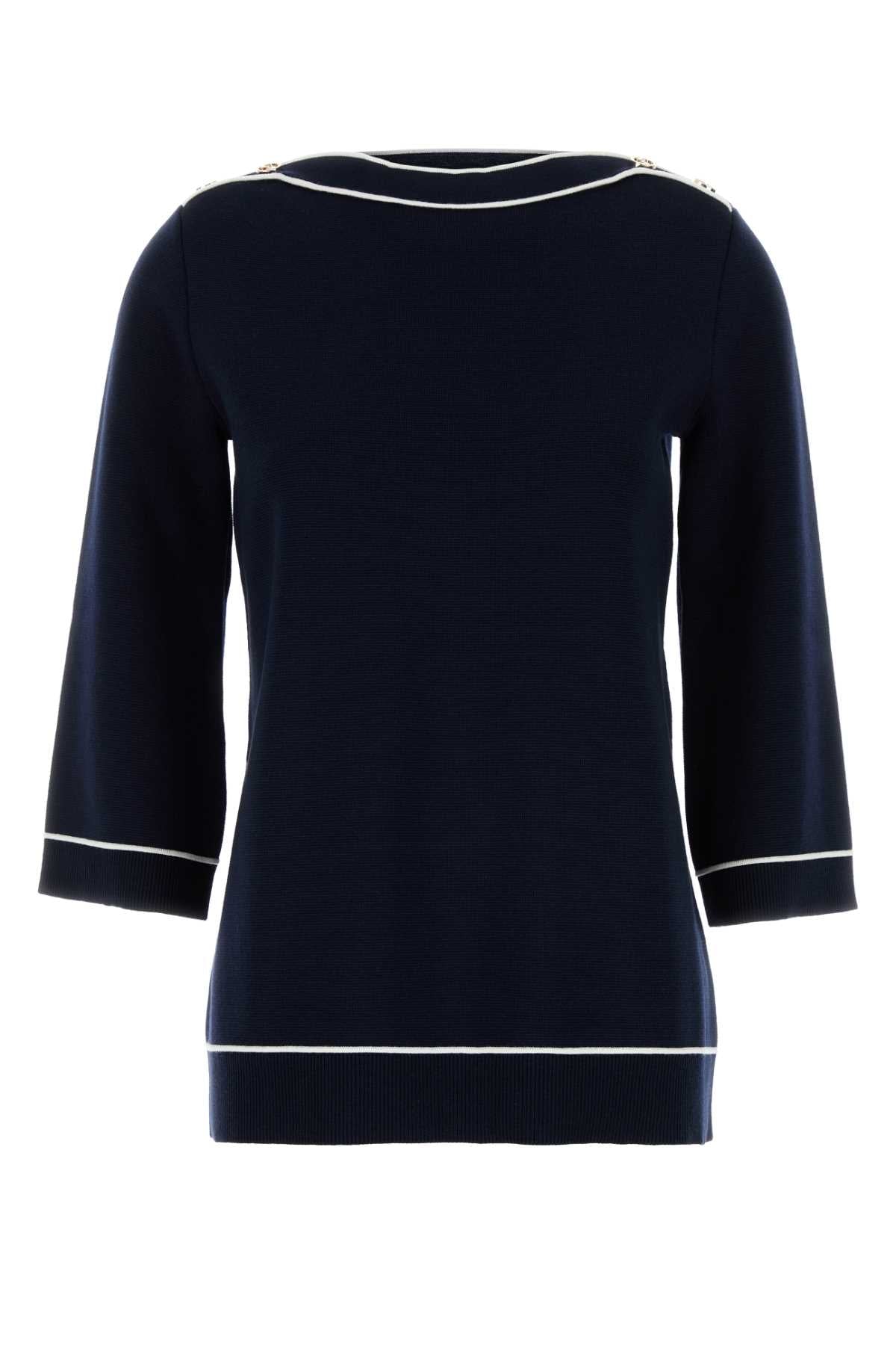Gucci Navy Blue Oversized Wool Sweater