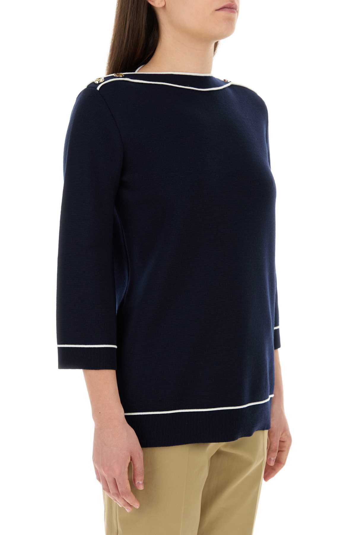 Gucci Navy Blue Oversized Wool Sweater