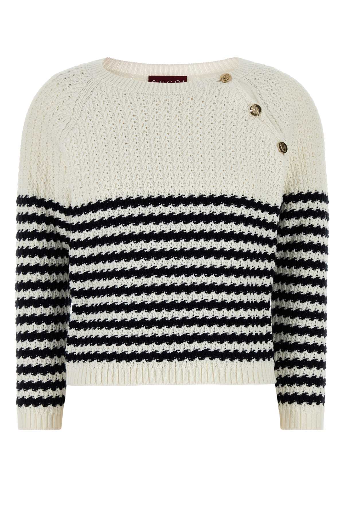 Gucci Embroidered Cotton Knit Sweater