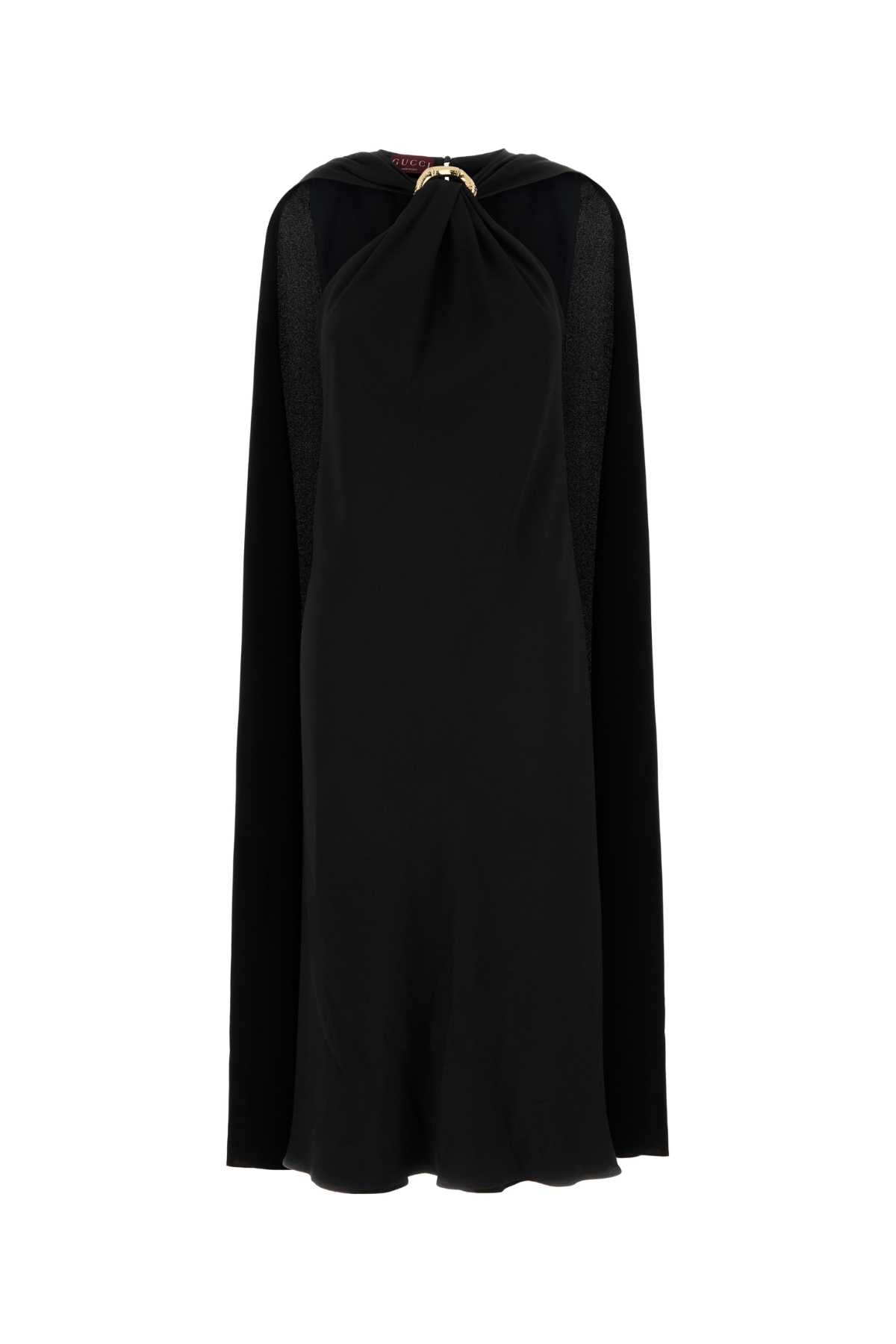 Gucci Black Crepe Silk-Lined Dress