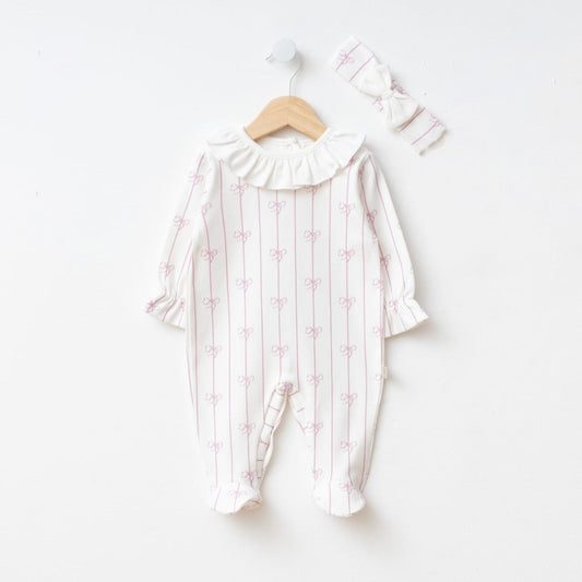 Lilac Bow Romper Set