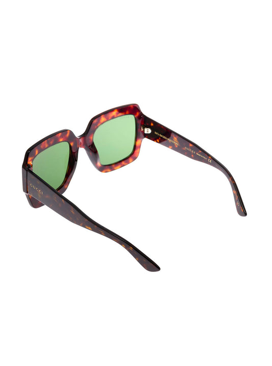 Gucci Women Gucci Woman's Tortoise Brown Acetate Square Sunglasses