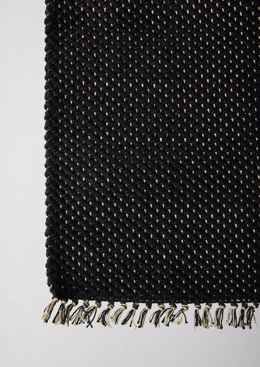 Herringbone Black Cotton Mat