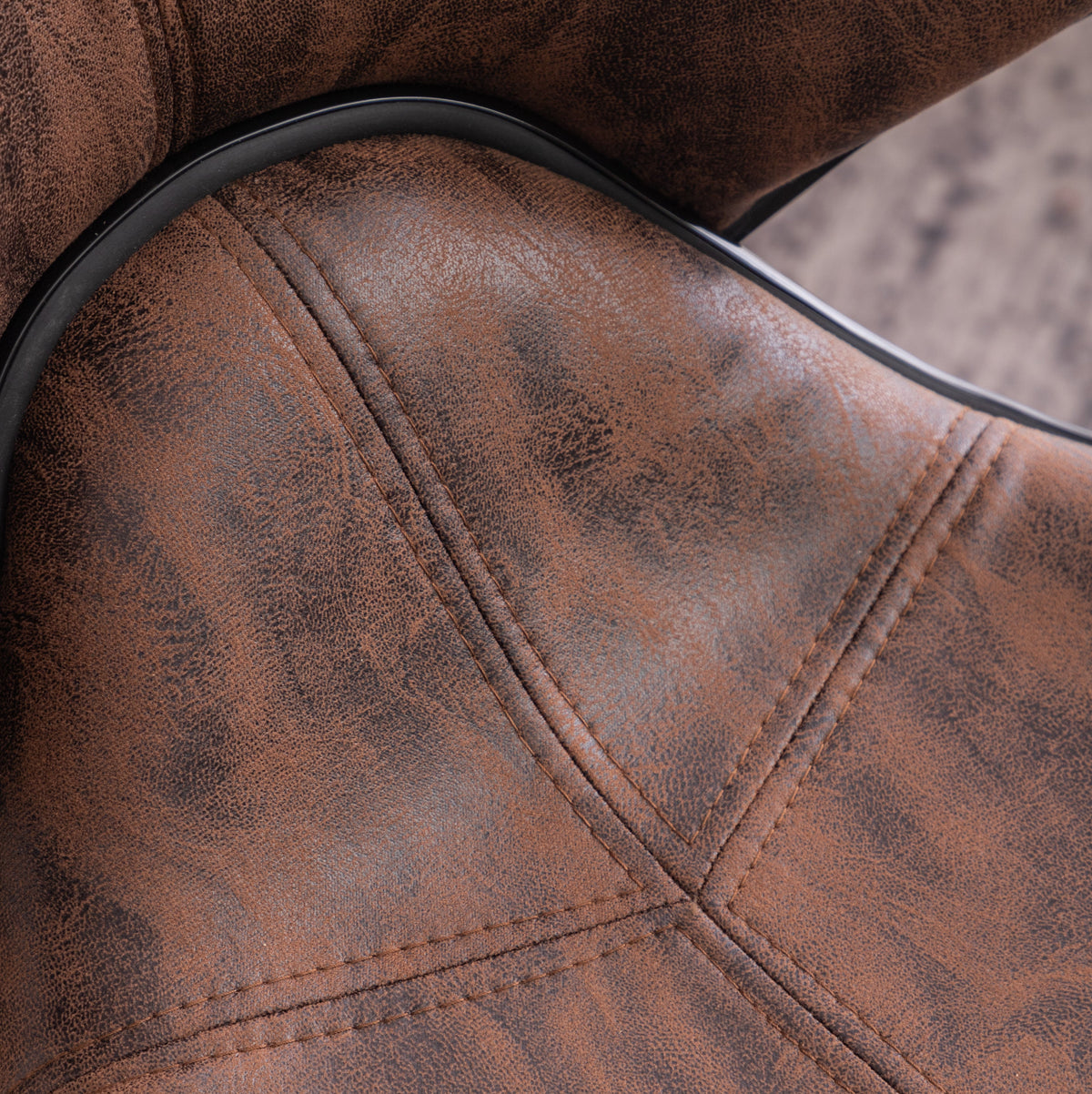 Masaccio Weathered Leather Swivel Barstool