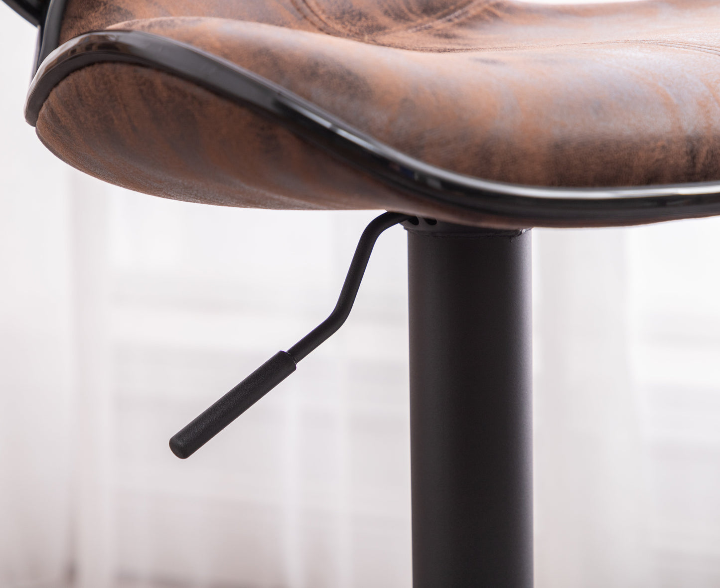 Masaccio Weathered Leather Swivel Barstool