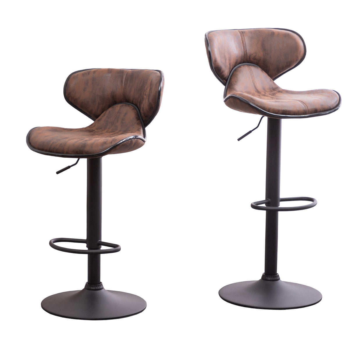 Masaccio Weathered Leather Swivel Barstool