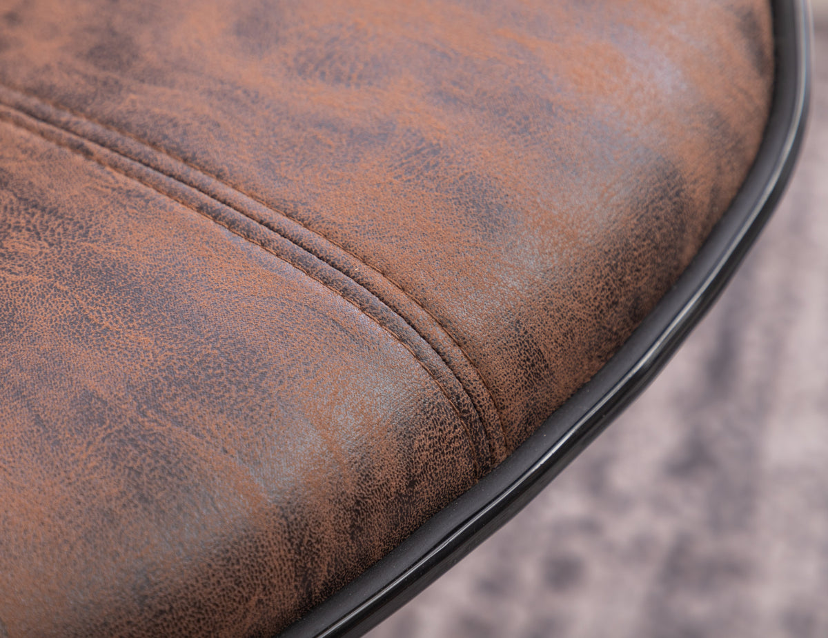 Masaccio Weathered Leather Swivel Barstool