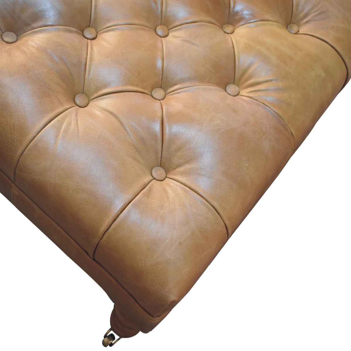 Hawthorne Tufted Buffalo Leather Ottoman