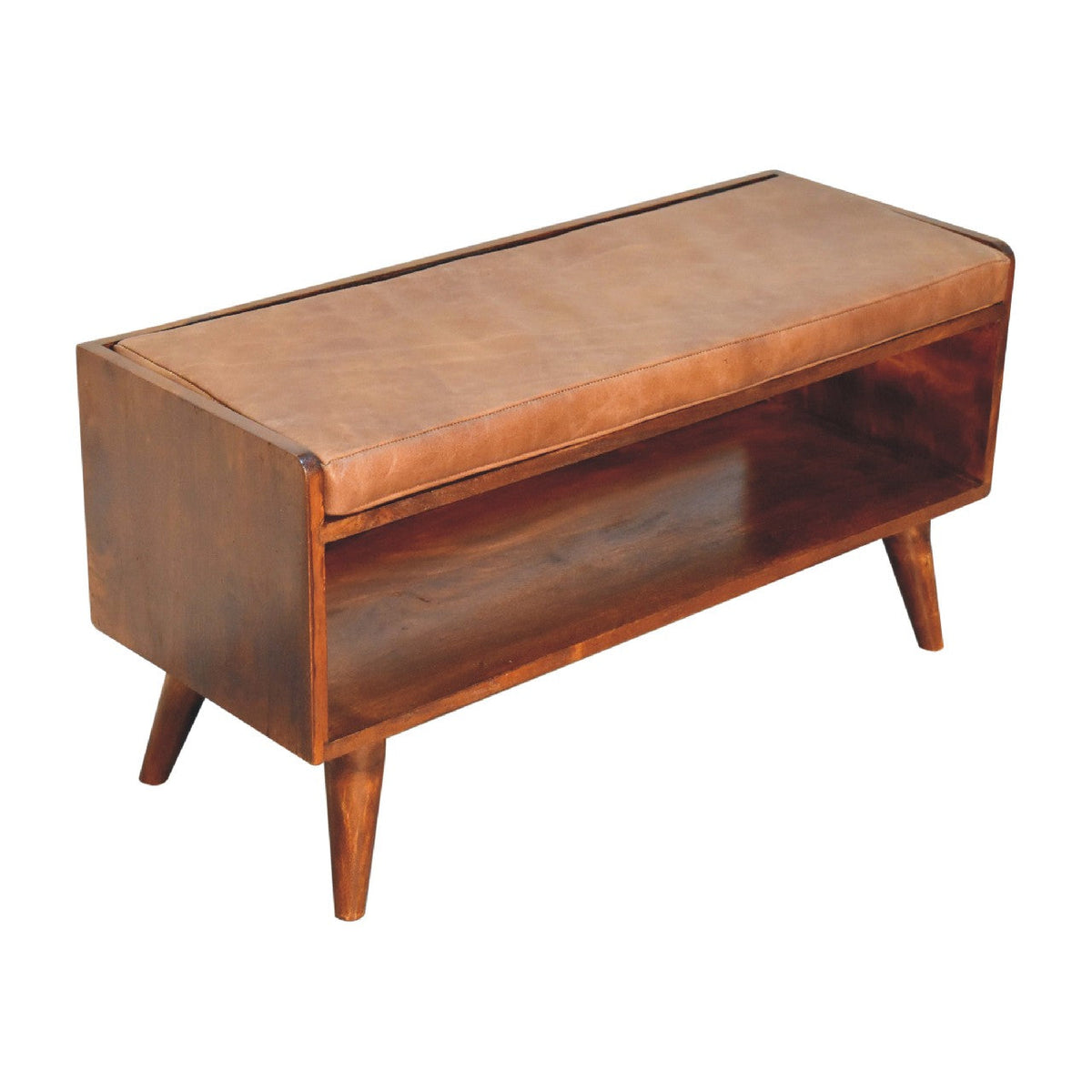 The Bridlewood Chestnut & Leather Bench