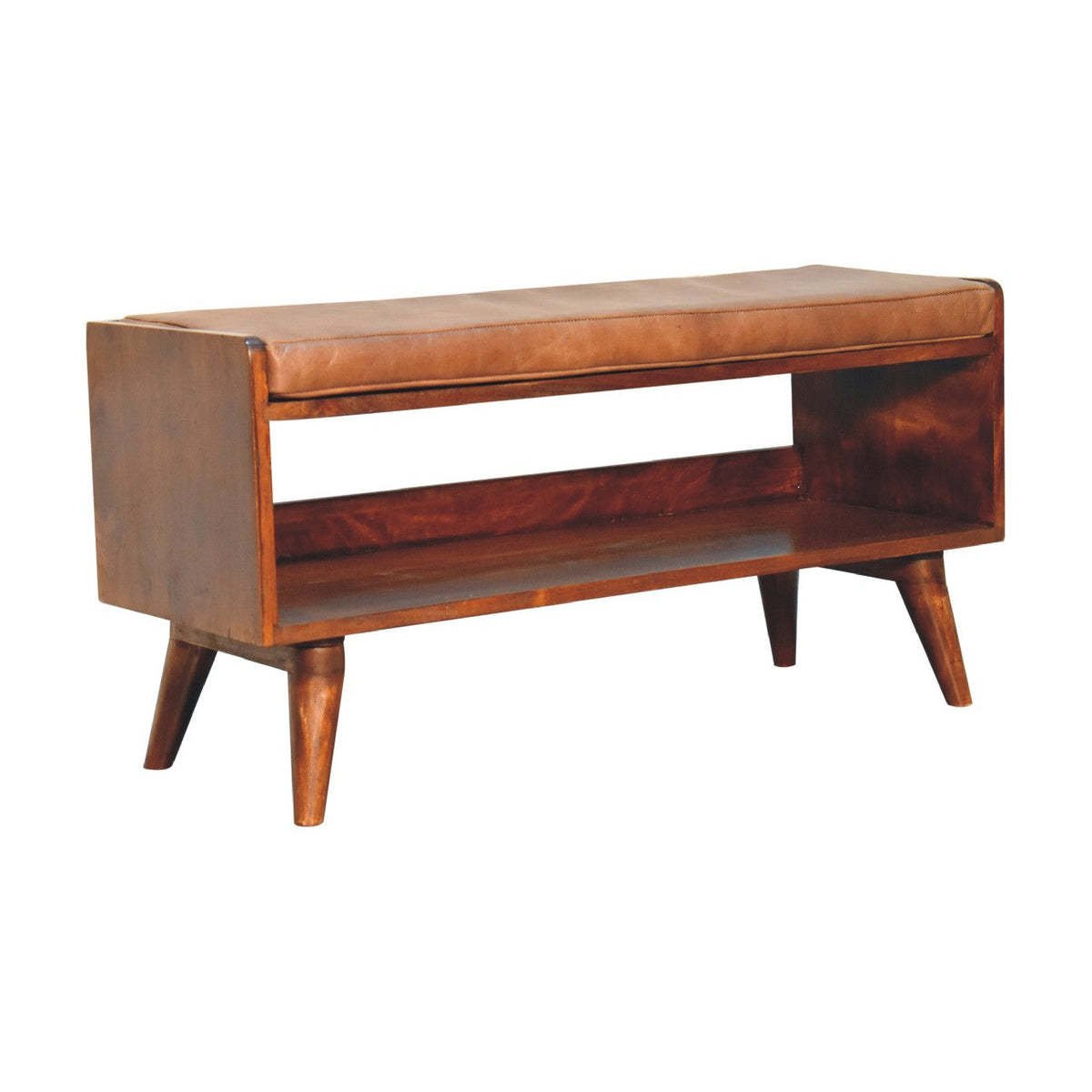 The Bridlewood Chestnut & Leather Bench