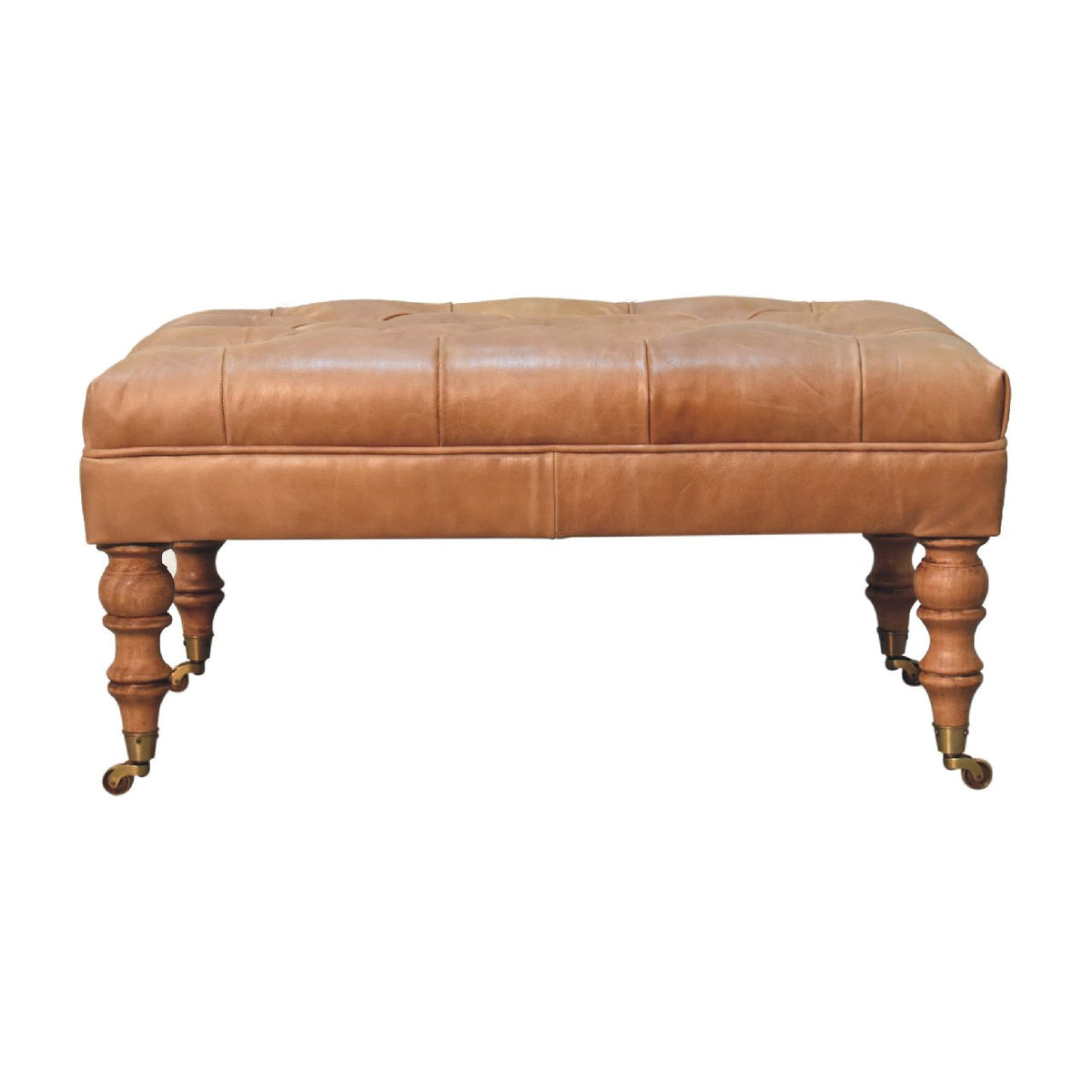 Hawthorne Tufted Buffalo Leather Ottoman