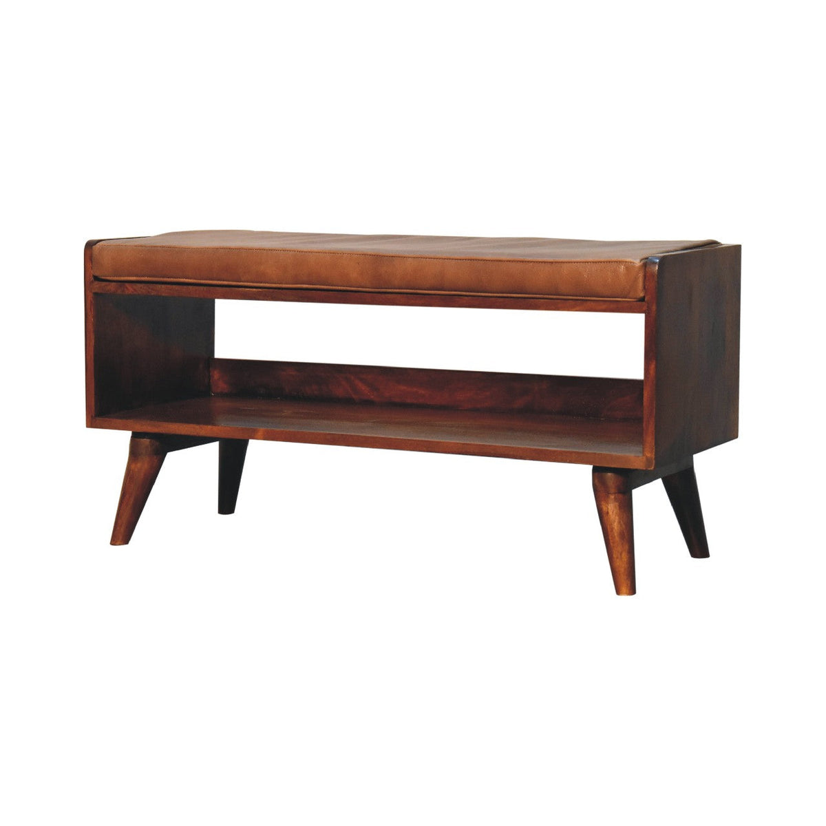The Bridlewood Chestnut & Leather Bench