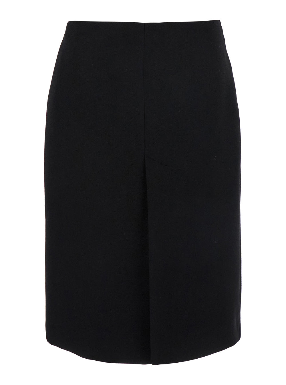 Gucci Black Wool High-Waist Skirt with Logo Waist Detail