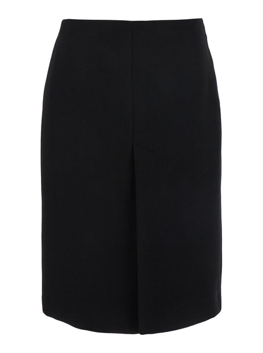 Gucci Black Wool High-Waist Skirt with Logo Waist Detail