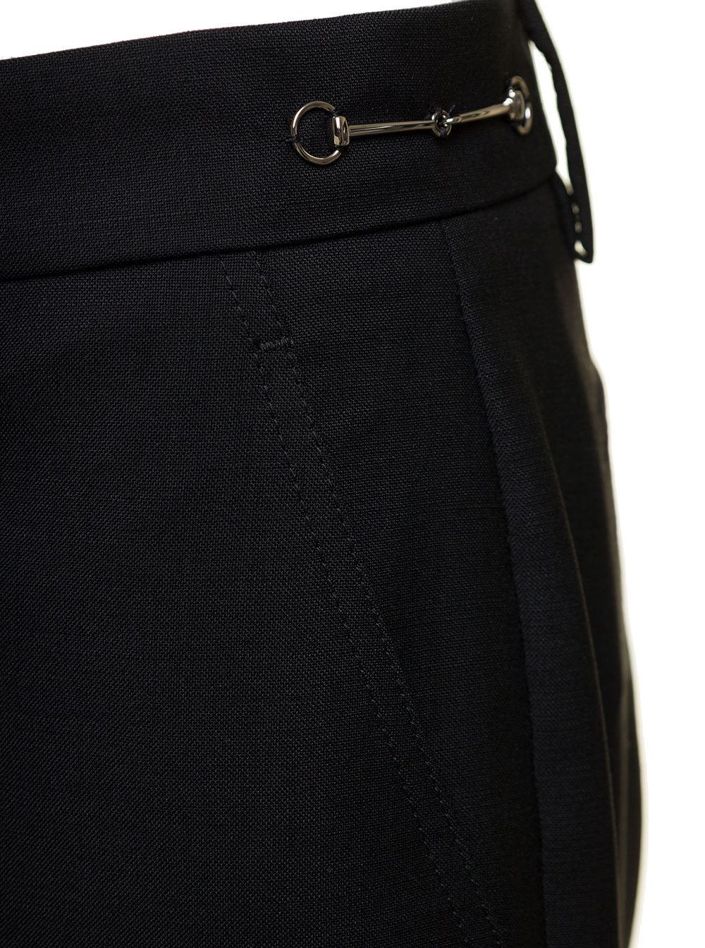 Gucci Black Slim-Fit Trousers with Horsebit Detail