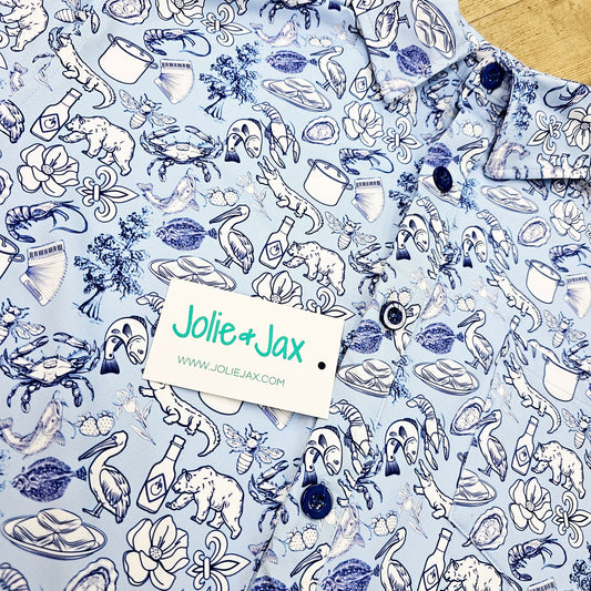 Cajun Toile Men’s Button Down Shirt