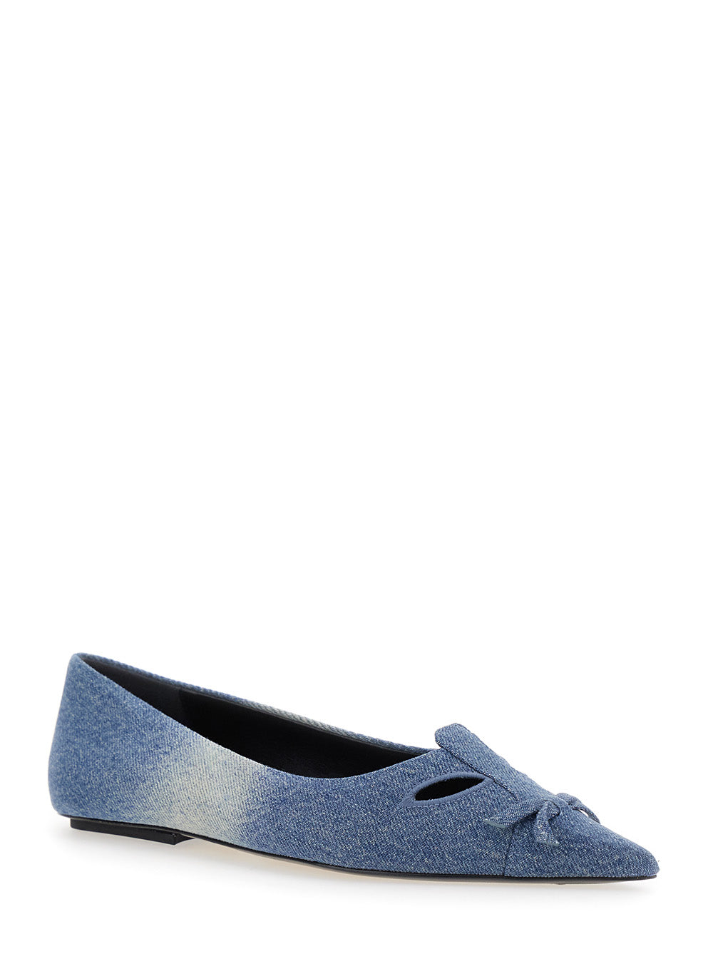 Marc Jacobs Women 'The Kat' Blue Ballerinas With Cut-Out Detail And Bow On The Front In Cotton Woman