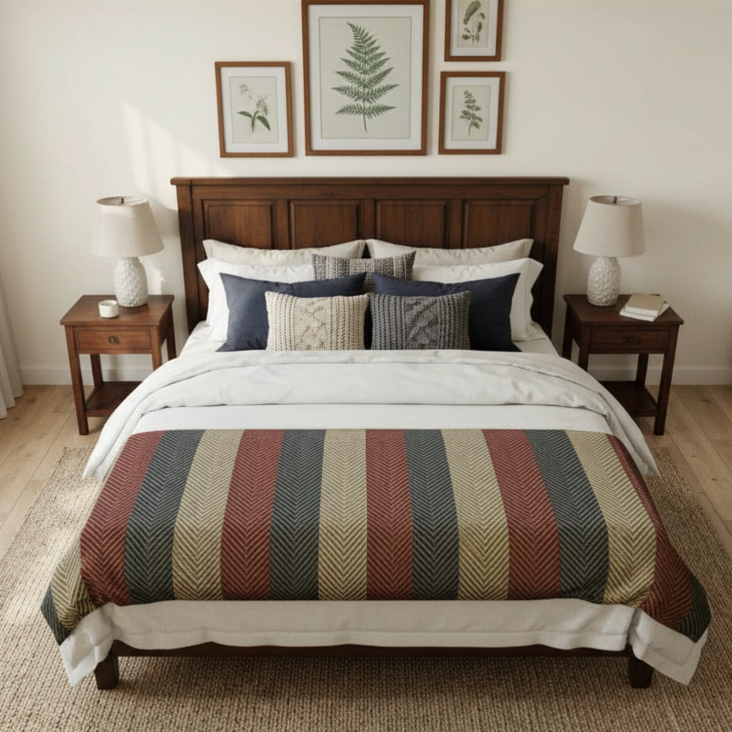 Americana Cabana Stripe King Duvet Cover — Layer your bedroom with timeless cabana stripes designed for relaxed yet elevated coastal living.