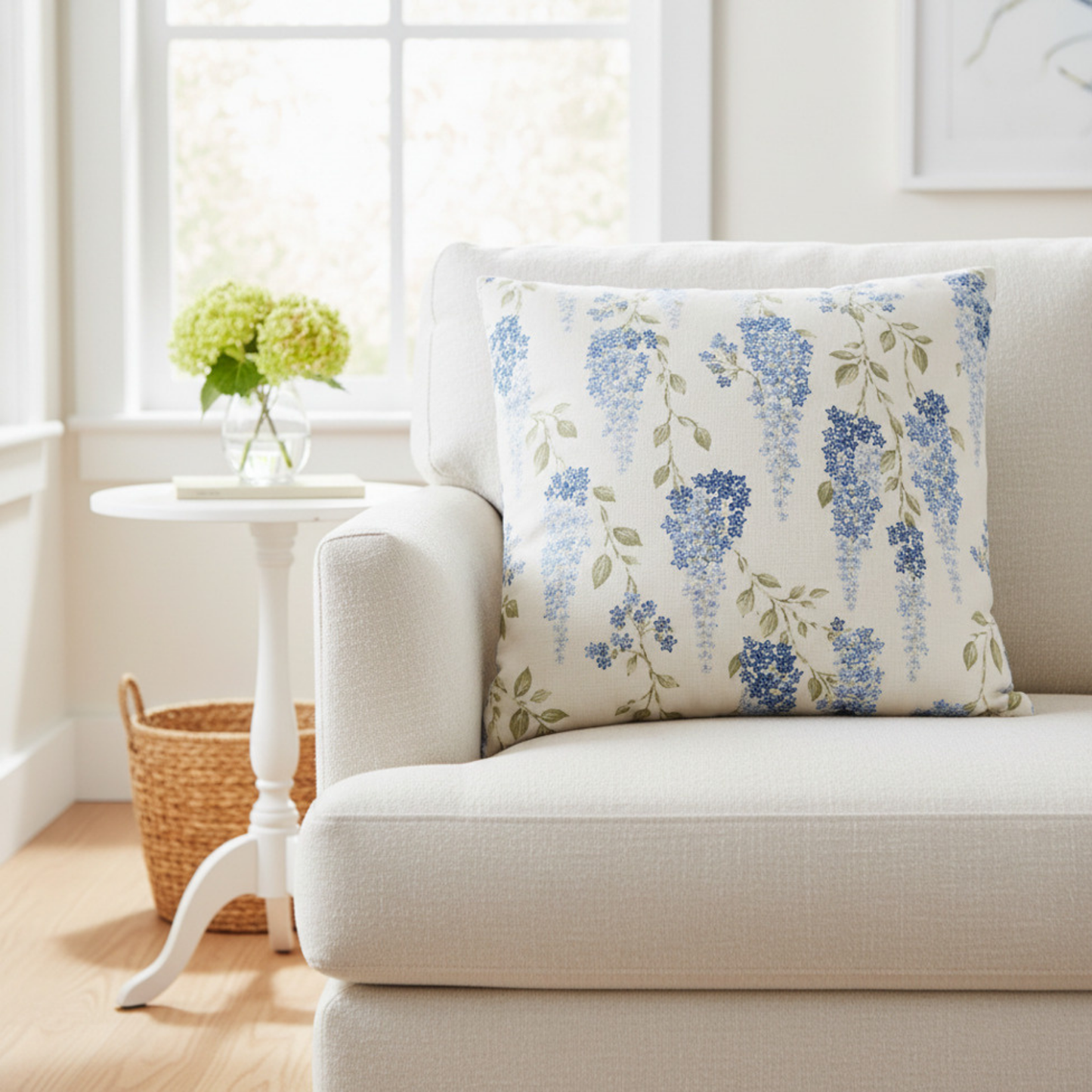 Coastal Manor Wisteria Throw Pillow Cover