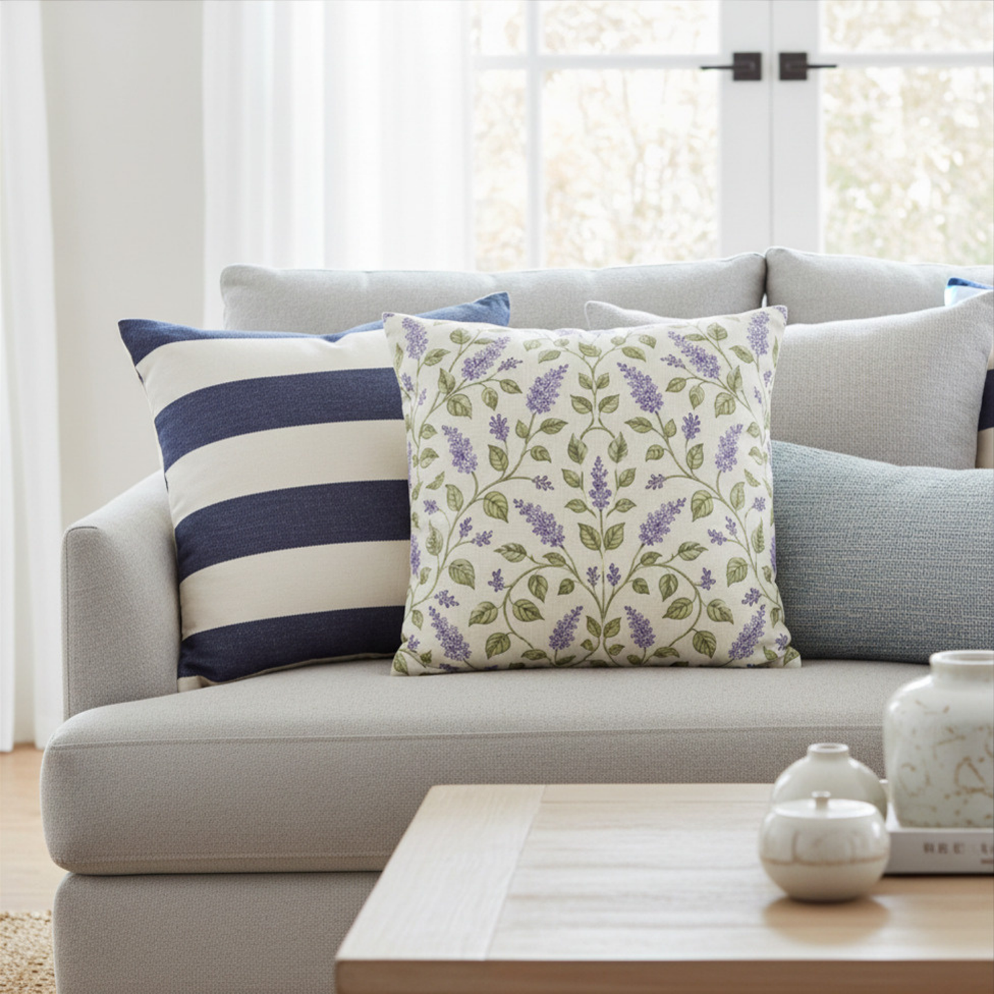 Heirloom Lavender Botanical Pillow Cover