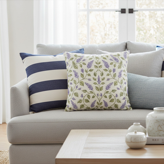 Heirloom Lavender Botanical Pillow Cover