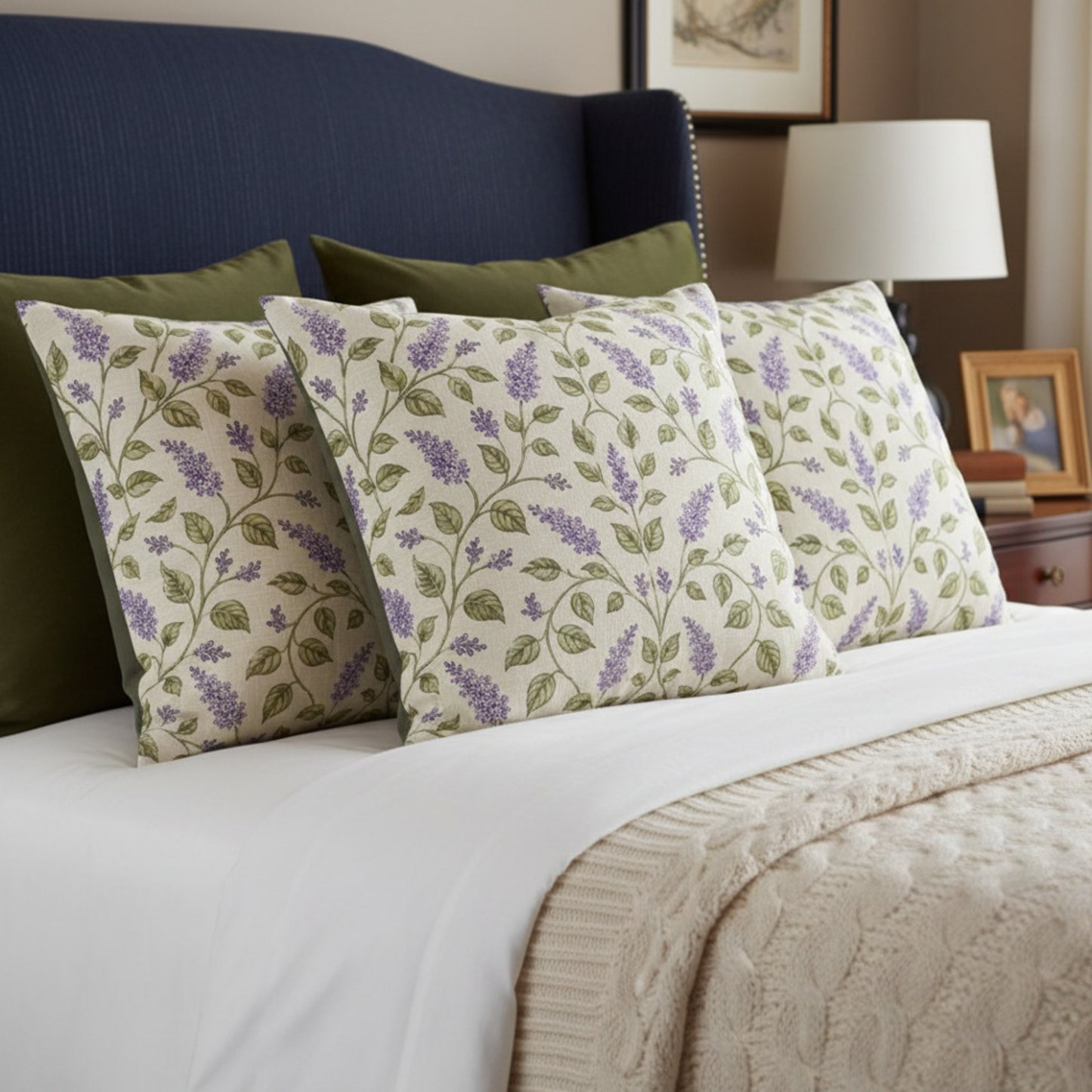 Heirloom Lavender Botanical Pillow Cover