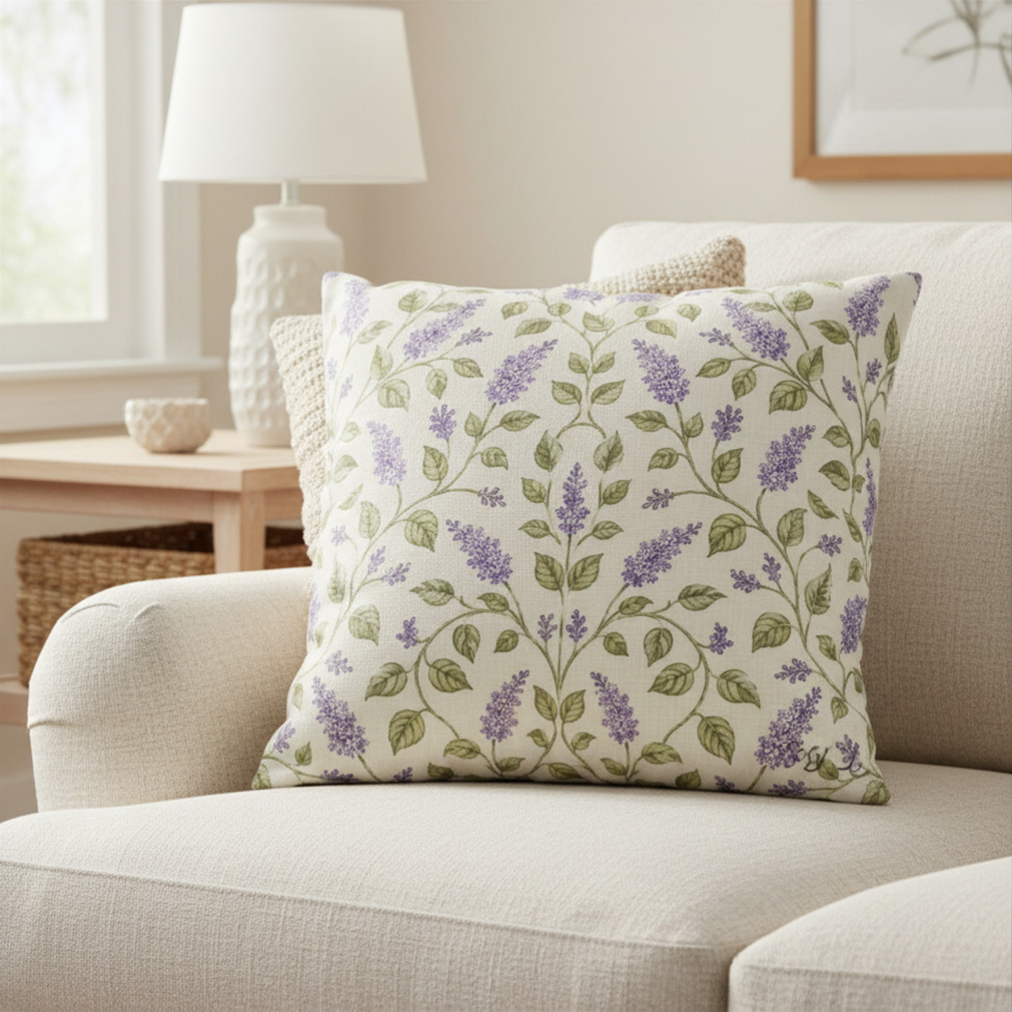 Heirloom Lavender Botanical Pillow Cover
