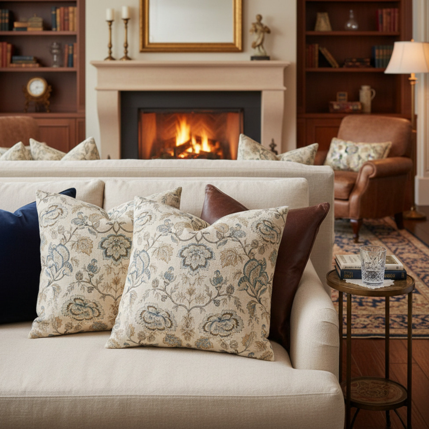 Timeless Coastal Equestrian Damask Pillow Cover