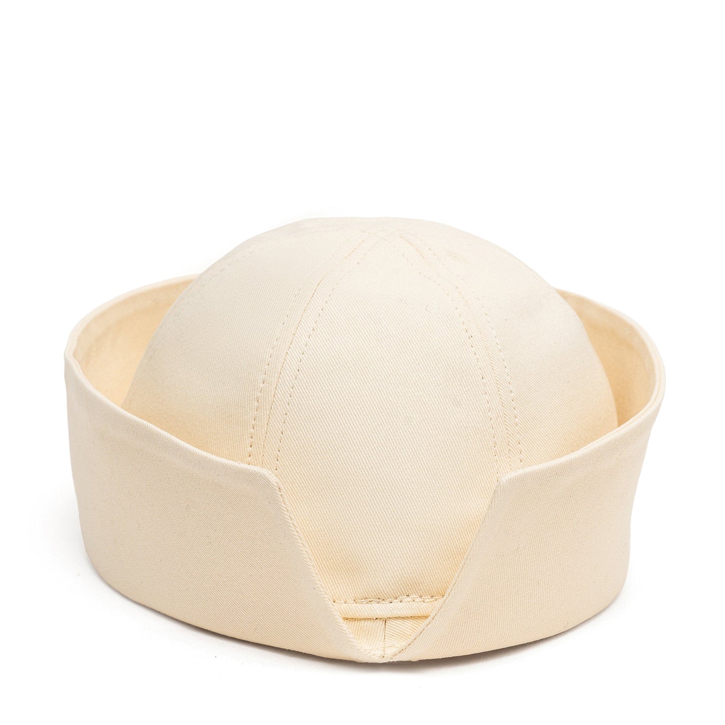 Sailor Cotton Folded Brim Hat in Ivory