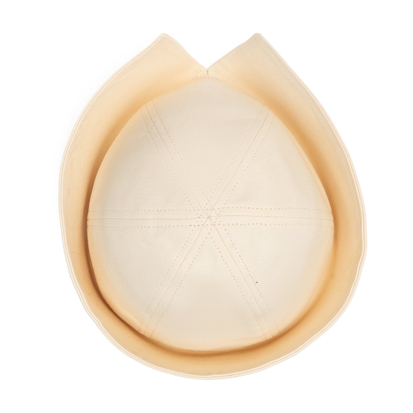 Sailor Cotton Folded Brim Hat in Ivory