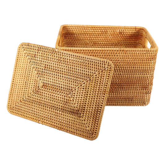 Handmade Vietnamese Rattan Storage Basket – Natural Organizer